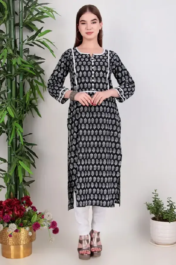 Black_Cotton_Kurta_For_Women