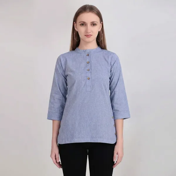 Light_Blue_Cotton_Tops_For_Women