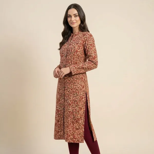 Rust_Maroon_Cotton_Kurta_For_Women