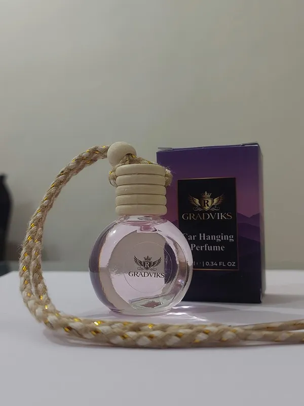 Gradviks_Lavender_Car_Hanging_Perfume_10Ml_Pink_Glass_Bottle