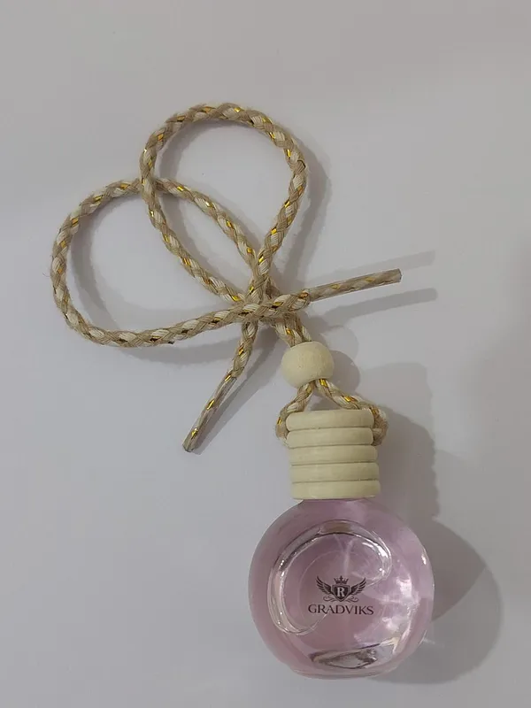 Gradviks_Lavender_Car_Hanging_Perfume_10Ml_Pink_Glass_Bottle