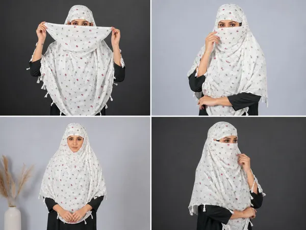 White_Cotton_Floral_Embroidered_Tassel_Scarf_For_Women