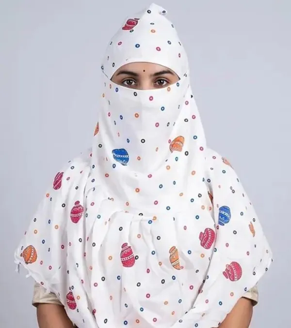 White_Cotton_Embroidered_Print_Niqab_For_Women
