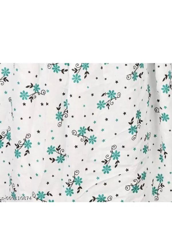 White_Cotton_Turquoise_Floral_Print_Tassel_Scarf_For_Women