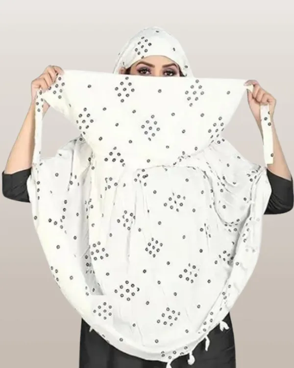 White_Chiffon_Floral_Embellished_Dupatta_For_Women