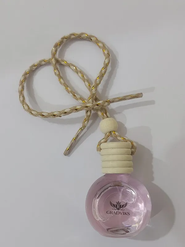Gradviks_Lavender_Car_Hanging_Perfume_10Ml_Pink_Glass_Bottle