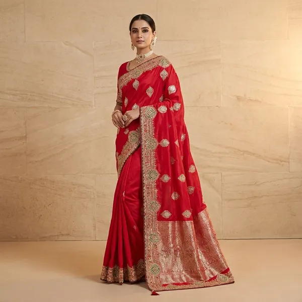 Red_Silk_Saree_With_Gold_Embroidery_Border