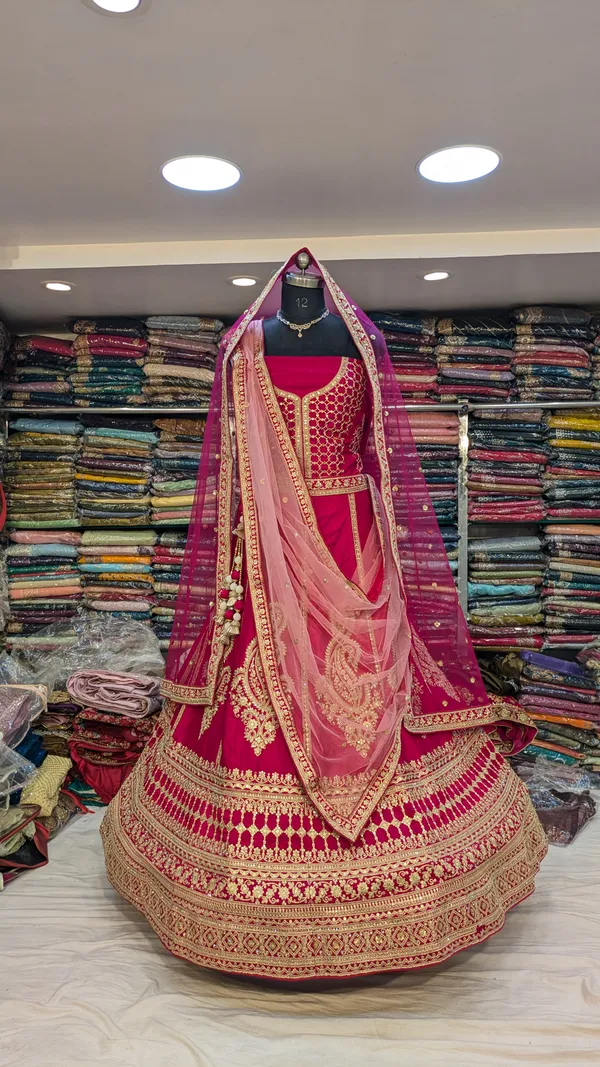 Red_&_Pink_Silk_Bridal_Lehenga_Choli_Set_With_Embroidery_And_Dupatta