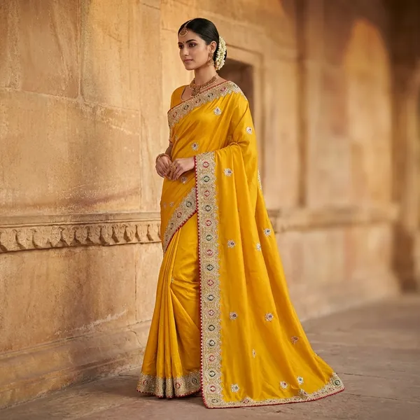 Yellow_Silk_Saree_With_Ornate_Embroidered_Border