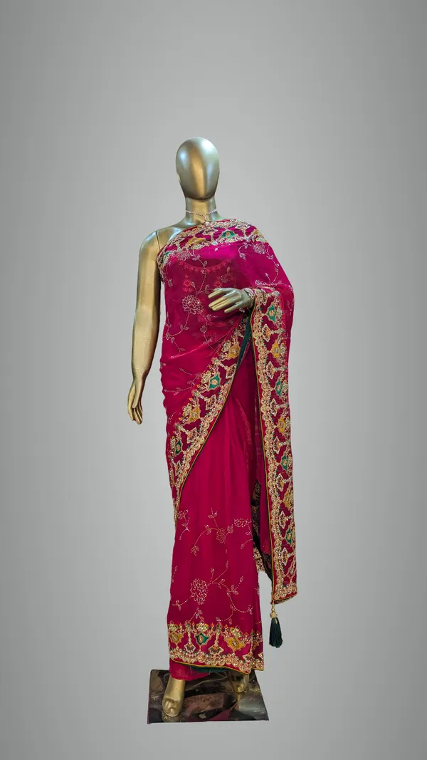 Magenta_Fendi_Saree_With_Intricate_Border_Work