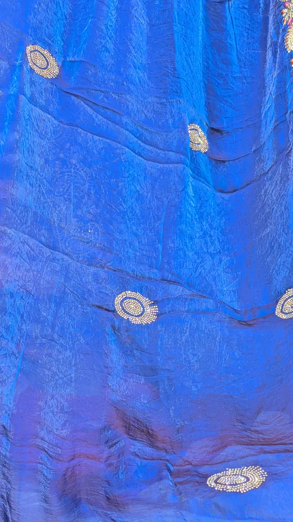 Royal_Blue_Fendi_Silk_Saree_With_Golden_Paisley_Border