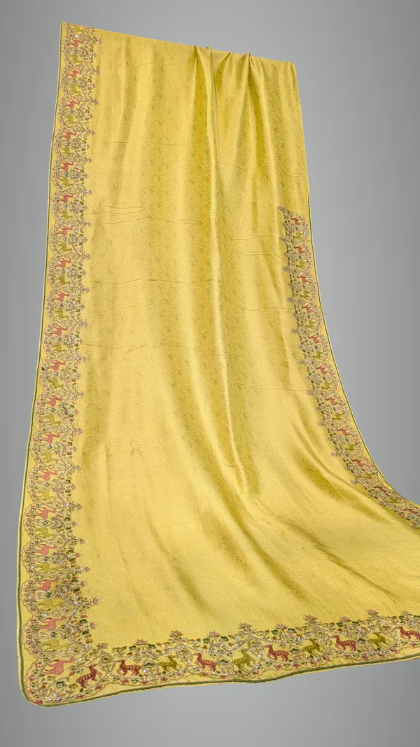 Yellow_Kanjivaram_Silk_Saree_With_Embroidered_Border