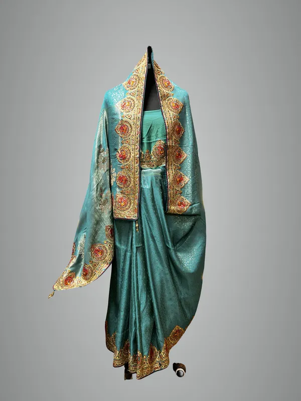 Turquoise_Kanjivaram_Silk_Saree_With_Zari_Work