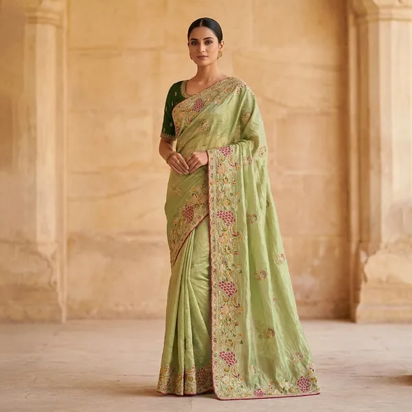 Pista_Green_Chiffon_Saree_With_Floral_Embroidery