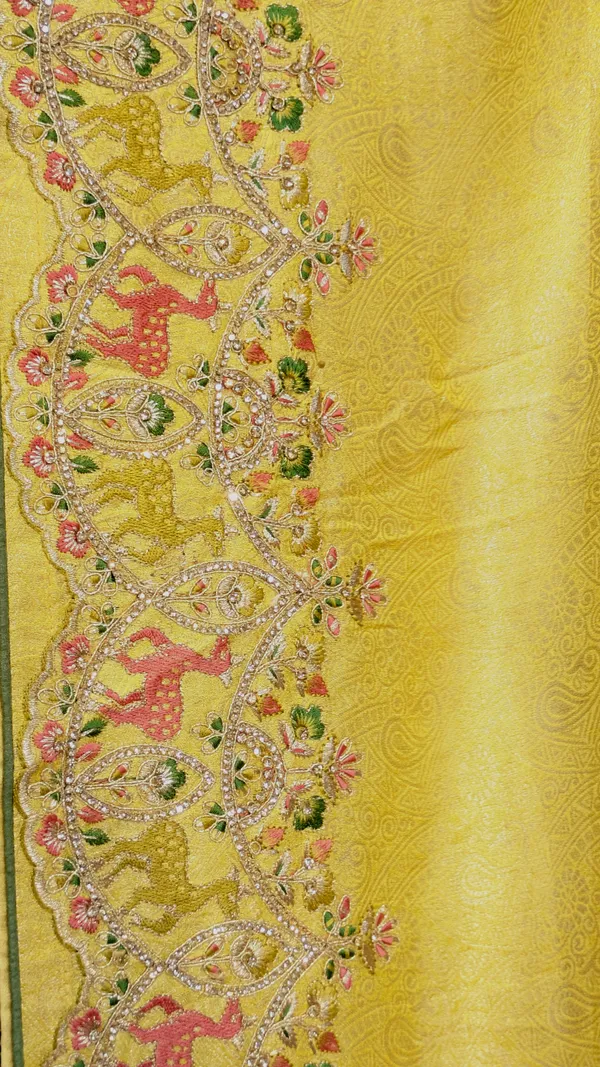 Yellow_Kanjivaram_Silk_Saree_With_Embroidered_Border