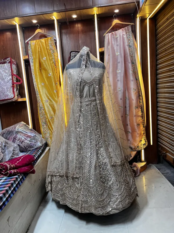 Elegant_Silver_Net_Lehenga_Choli_Set_With_Embroidery_And_Dupatta