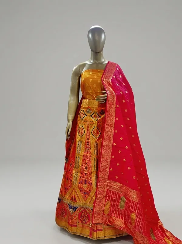 Traditional_Yellow_&_Red_Silk_Lehenga_Choli_Set_With_Dupatta