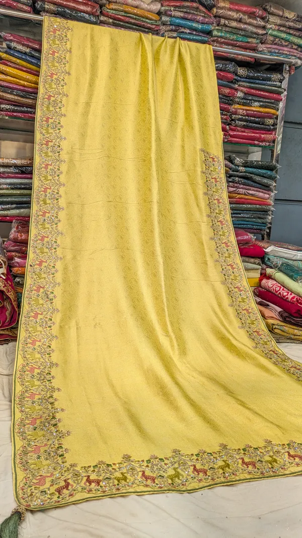 Yellow_Kanjivaram_Silk_Saree_With_Embroidered_Border