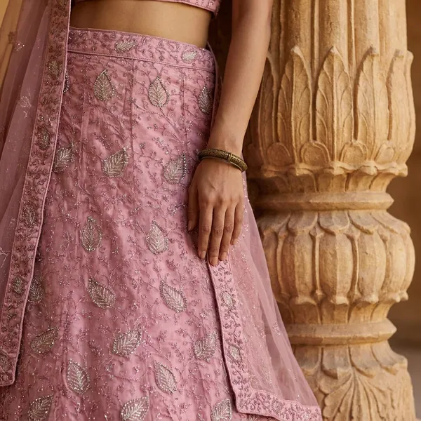 Pink_Net_Lehenga_Choli_Set_With_Embroidery_And_Dupatta