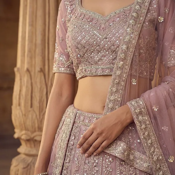 Dusty_Pink_&_Gold_Net_Bridal_Lehenga_Choli_Set_With_Embroidery