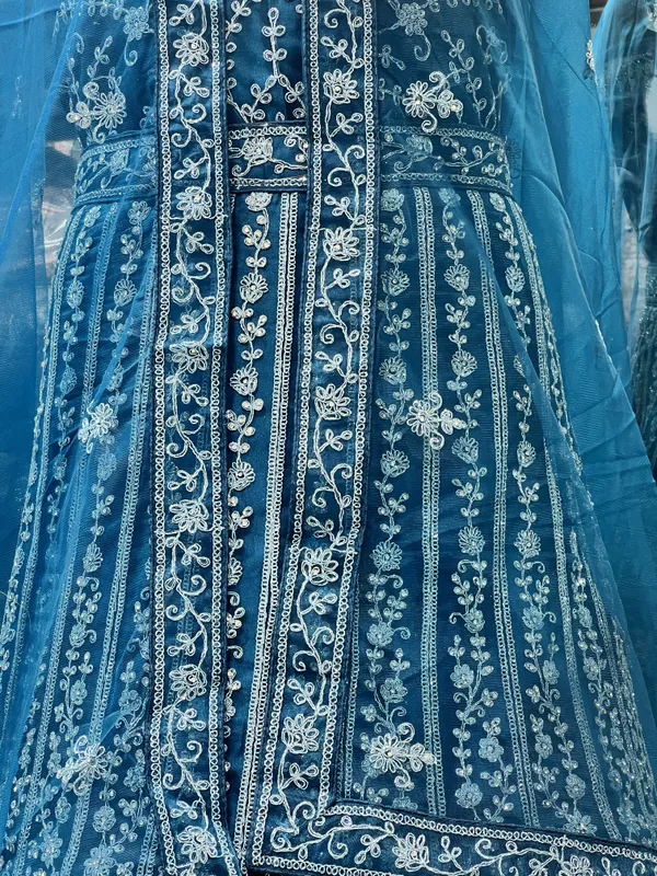 Blue_Net_Lehenga_Choli_Set_With_Embroidery_And_Dupatta
