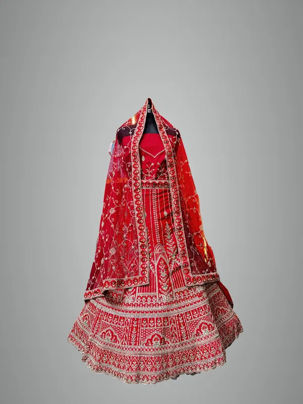 Red_Silk_Bridal_Lehenga_Choli_Set_With_Heavy_Embroidery_And_Dupatta