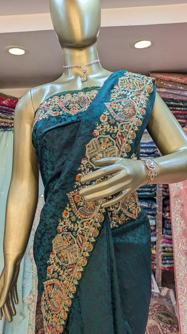 Dark_Teal_Kanjivaram_Silk_Saree_With_Golden_Border