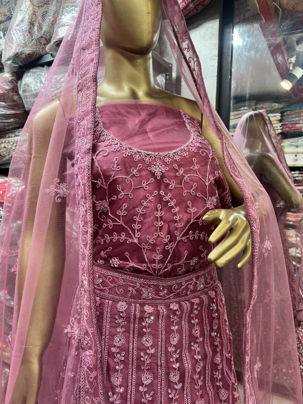 Pink_Net_Lehenga_Choli_Set_With_Embroidery_And_Dupatta