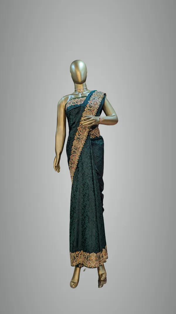 Dark_Teal_Kanjivaram_Silk_Saree_With_Golden_Border