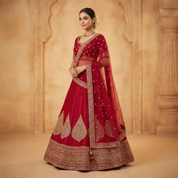 Red_Silk_Bridal_Lehenga_Choli_Set_With_Embroidery_And_Dupatta