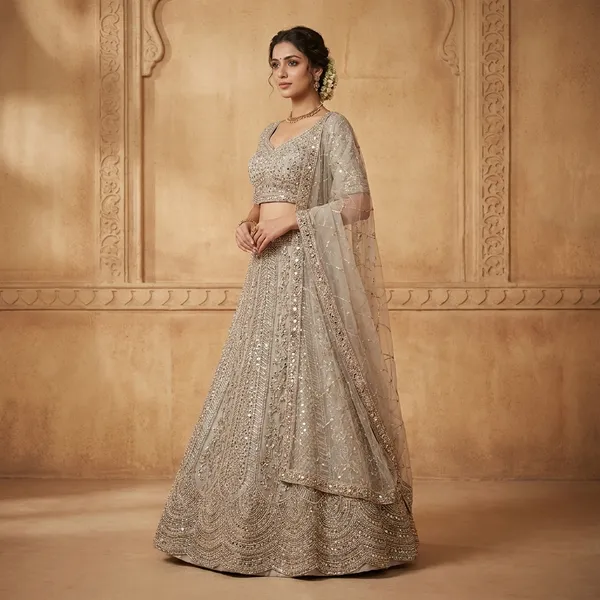 Elegant_Silver_Net_Lehenga_Choli_Set_With_Embroidery_And_Dupatta