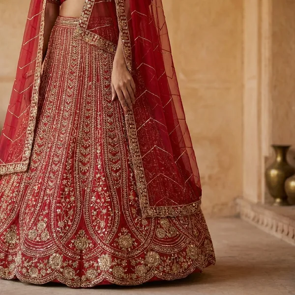 Red_Net_Bridal_Lehenga_Choli_Set_With_Heavy_Embroidery