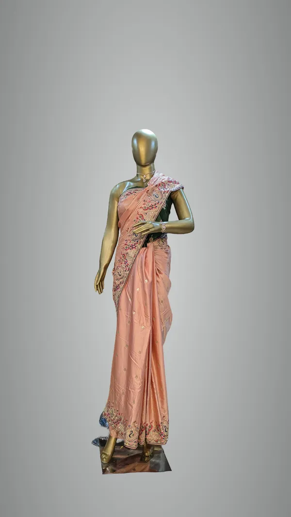 Peach_Silk_Saree_With_Peacock_&_Floral_Embroidery