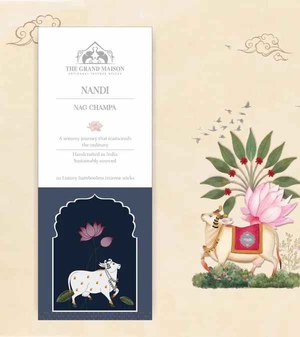 The_Grand_Maison_Nandi_Nag_Champa_Luxury_organic_bambooless_incense_sticks_,20_sticks