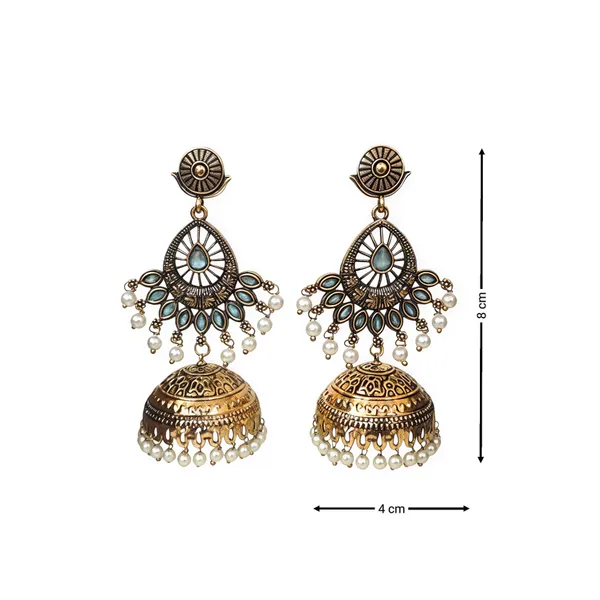 Antique_Gold-Plated_Blue_Stone_Jhumka_Earrings_for_Women_and_Girls