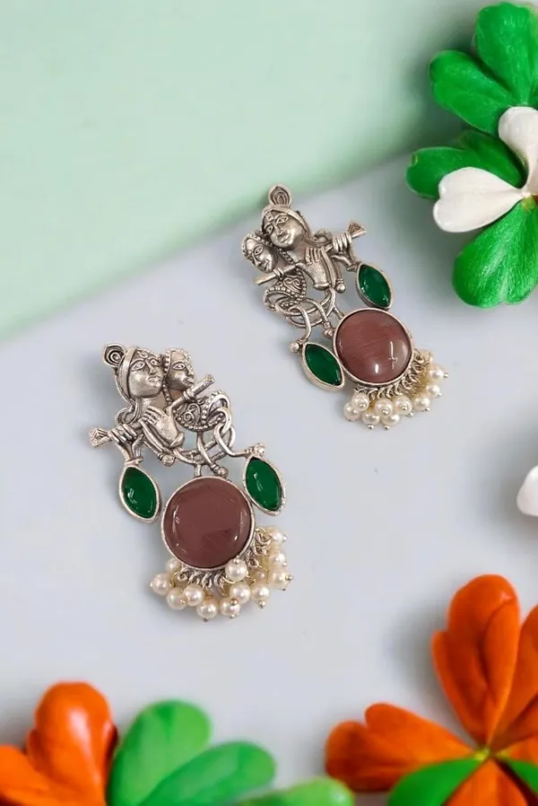 Purple_German_Silver_Radha_Krishna_Necklace_And_Earrings_Set_For_Women