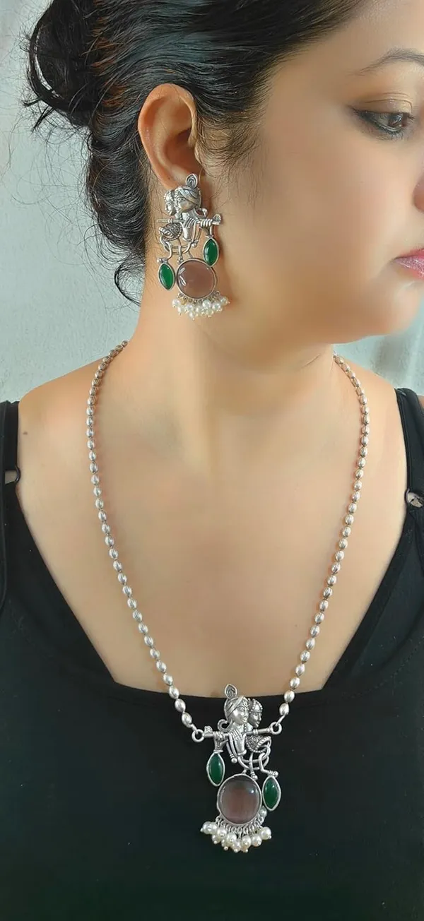 Purple_German_Silver_Radha_Krishna_Necklace_And_Earrings_Set_For_Women