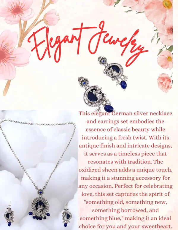 Blue_German_Silver_Necklace_Set_With_Radha_Krishna_Pendant_And_Earrings_For_Women