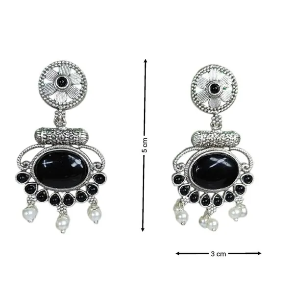 Black_German_Silver_Stone_Stud_Earrings_For_Women