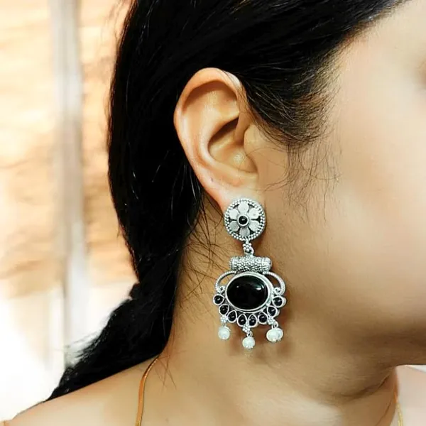 Black_German_Silver_Stone_Stud_Earrings_For_Women