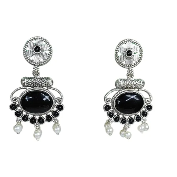 Black_German_Silver_Stone_Stud_Earrings_For_Women