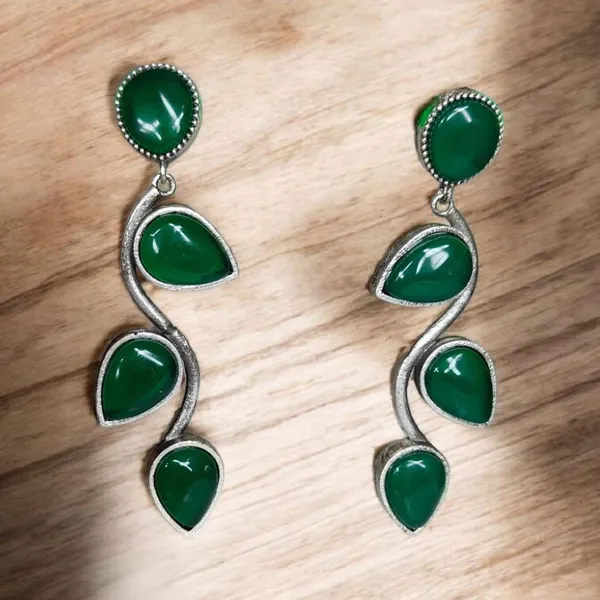Green_German_Silver_Stone_Drop_Earrings_For_Women