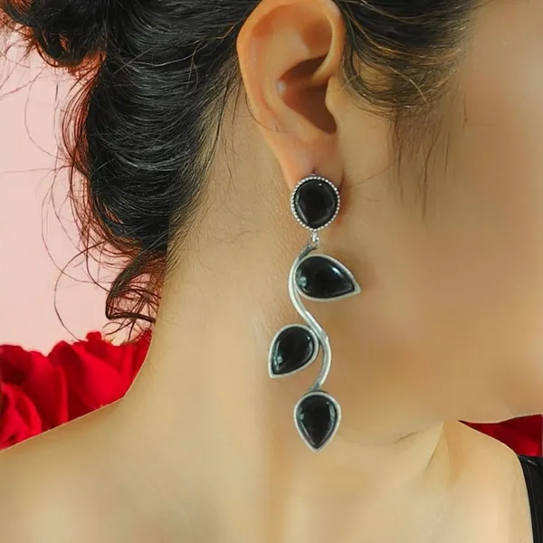 Black_German_Silver_Stone_Drop_Earrings_For_Women