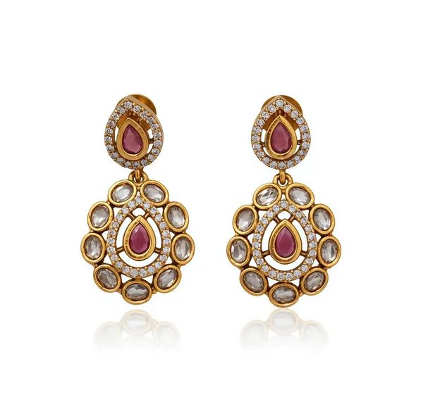 Ruby_Red_Gold_Plated_Crystal_Pendant_Necklace_Set_For_Women