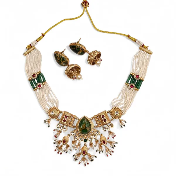 Green_Pearl_Choker_Necklace_Set_With_Jhumka_Earrings_For_Women