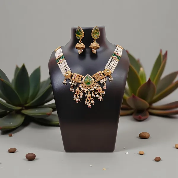 Green_Pearl_Choker_Necklace_Set_With_Jhumka_Earrings_For_Women