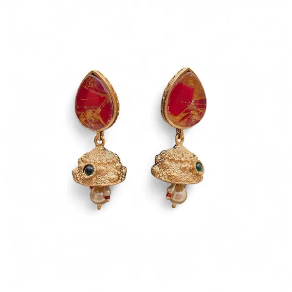 Maroon_Gold_Plated_Pearl_Choker_Necklace_Set_With_Jhumka_Earrings_For_Women
