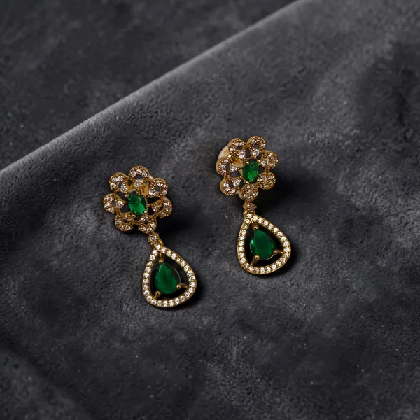 LJF_Emerald_Green_CZ_stone_American_Diamonds_Necklace_Set_for_Women_and_Girls|_Gold_Plated_Floral_Pendant_Necklace_with_Matching_Earrings