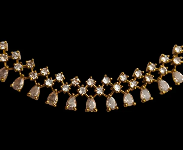 LJF_Gold_Plated_Crystal_Choker_Necklace_Set_for_Women_&_Girls_|_American_Diamonds_(AD)_Necklace_with_Matching_Earrings
