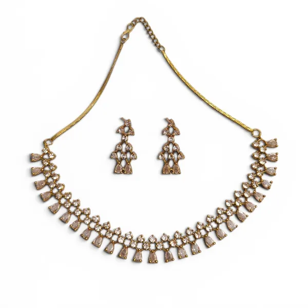 LJF_Gold_Plated_Crystal_Choker_Necklace_Set_for_Women_&_Girls_|_American_Diamonds_(AD)_Necklace_with_Matching_Earrings